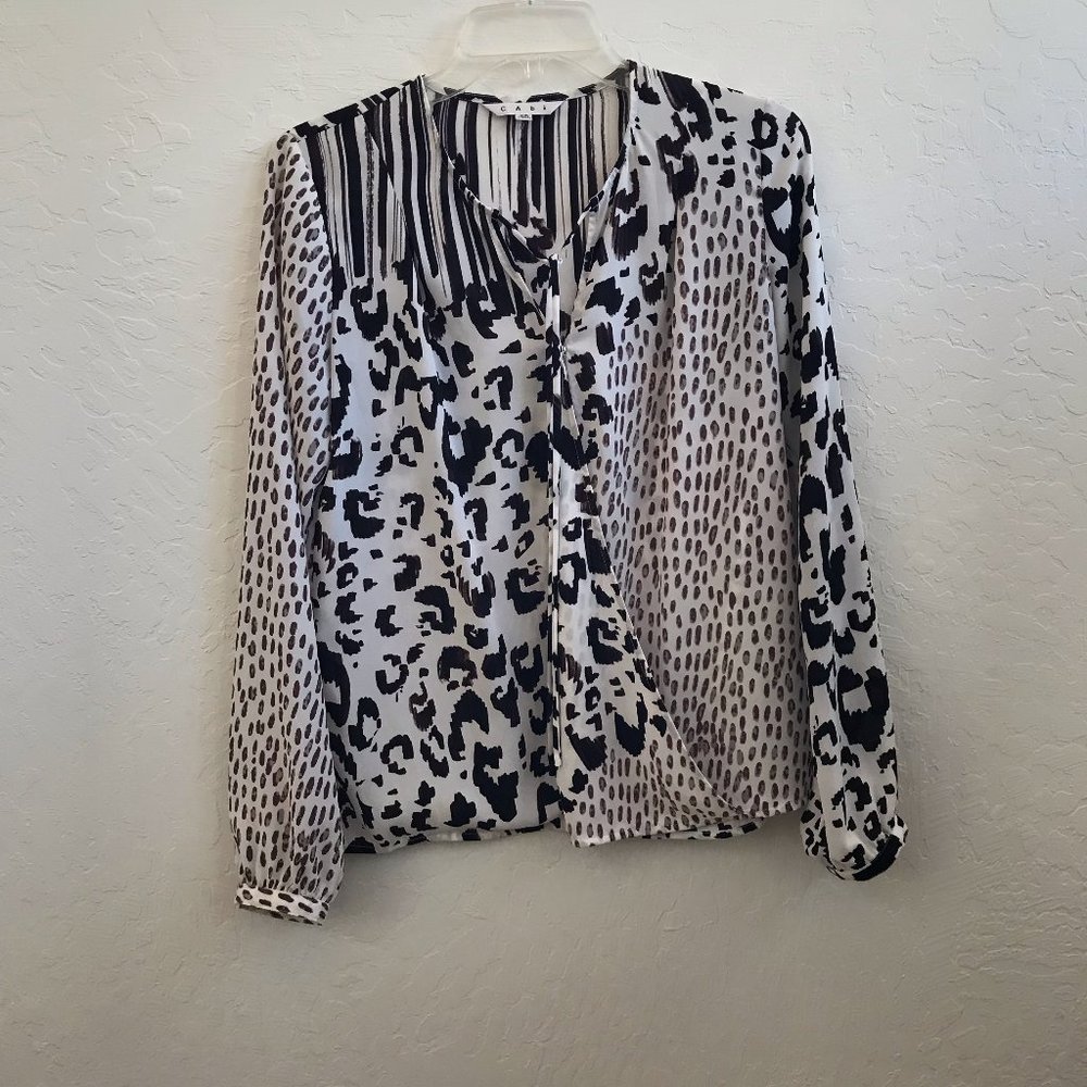 Brown animal print blouse.  Size XS